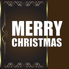 Image showing Merry Christmas and Happy New Year lettering Greeting Card. Vector illustration