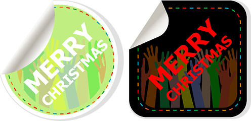 Image showing Merry Christmas - unique xmas design element. Great design element for congratulation cards, banners and flyers. Happy new year