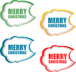 Image showing Vector Merry Christmas stickers set isolated on white