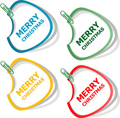 Image showing Merry christmas stickers. creative concept vector background for Web and Mobile Applications, Happy New Year. Illustration template design, holiday infographic, page, banner. 