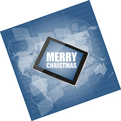 Image showing vector mobile phone tablet pc with Merry Christmas design