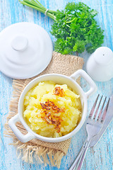 Image showing mashed potato with fried onion