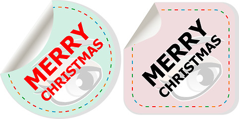 Image showing Merry Christmas - unique xmas design element. Great design element for congratulation cards, banners and flyers. Happy new year