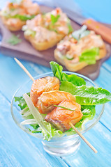 Image showing bread with salmon