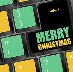 Image showing Computer Keyboard with Merry Christmas Key vector illustration