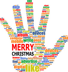 Image showing Merry Christmas - unique xmas design element. Great design element for congratulation cards, banners and flyers. Happy new year