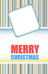 Image showing Merry Christmas and Happy New Year lettering Greeting Card. Vector illustration