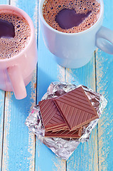 Image showing cocoa drink and chocolate