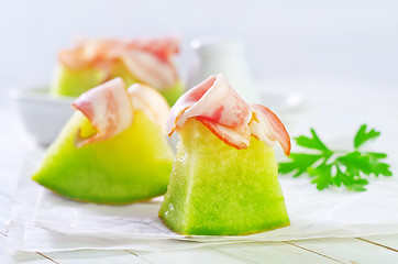 Image showing melon and ham