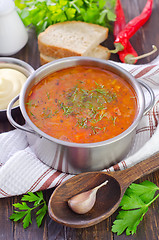 Image showing soup with meat and rice