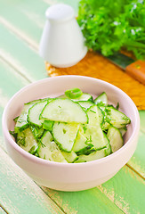 Image showing salad with cucumbers