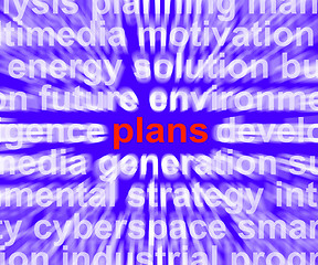 Image showing Plans Word Means Objectives Agenda And Organising