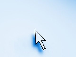 Image showing Mouse Pointer On Blue Background Shows Blank Copyspace Website
