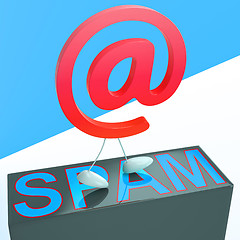 Image showing At Sign Spam Shows Malicious Spamming