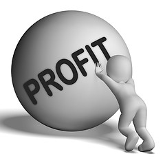 Image showing Profit Uphill Character Shows Cash Wealth Revenue