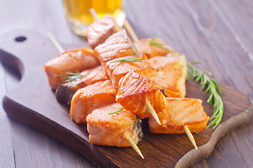 Image showing salmon kebab