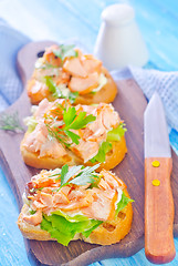 Image showing bread with salmon