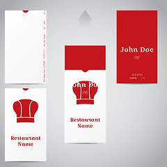 Image showing Two piece business card with chef hat