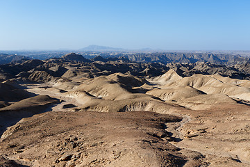 Image showing panorama of fantrastic Namibia moonscape