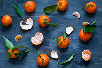 Image showing Mandarin orange fruit typical of winter