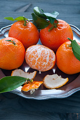 Image showing Mandarin orange fruit typical of winter