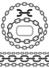 Image showing Chain icons, parts, circles of chains. 