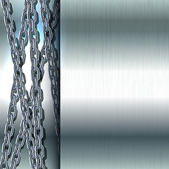 Image showing Chain stainless steel on metal background.