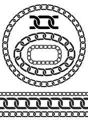 Image showing Chain icons, parts, circles of chains. 