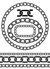 Image showing Chain icons, parts, circles of chains. 