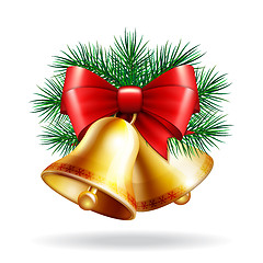 Image showing Christmas golden bells