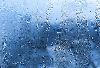 Image showing Water drops on glass