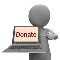 Image showing Donate Laptop Shows Contribute Donations And Fundraising