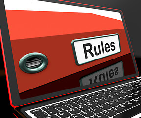 Image showing Rules File On Laptop Showing Policies