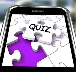 Image showing Quiz Smartphone Means Online Exam Or Challenge Questions