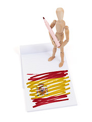 Image showing Wooden mannequin made a drawing - Spain