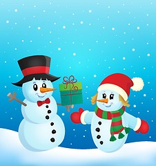 Image showing Christmas snowmen theme image 2