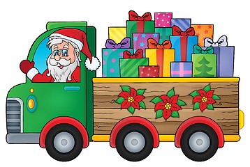 Image showing Christmas truck theme image 1