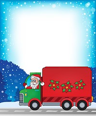 Image showing Frame with Christmas van theme 1