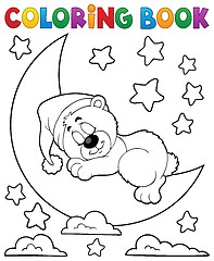 Image showing Coloring book sleeping bear theme 2