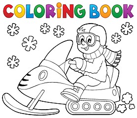 Image showing Coloring book snowmobile theme 1