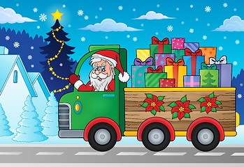 Image showing Christmas truck theme image 2