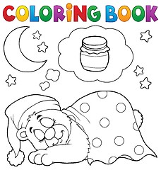 Image showing Coloring book sleeping bear theme 1