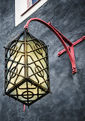 Image showing Beautiful lantern on a wall of the house in Tallinn