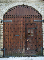 Image showing Ancient wooden gate