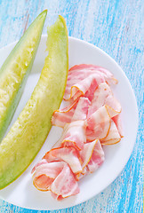 Image showing melon with ham