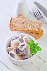 Image showing herring with onion and bread