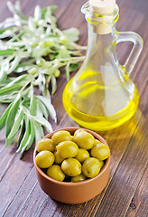 Image showing green olives