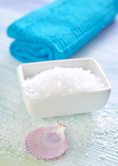 Image showing sea salt and shells