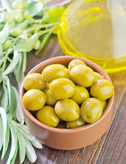 Image showing green olives