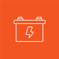 Image showing Car battery line icon.